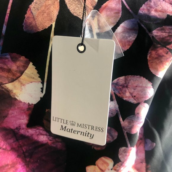 Little Mistress Maternity Black Floral Pencil 6 - Picture 6 of 9